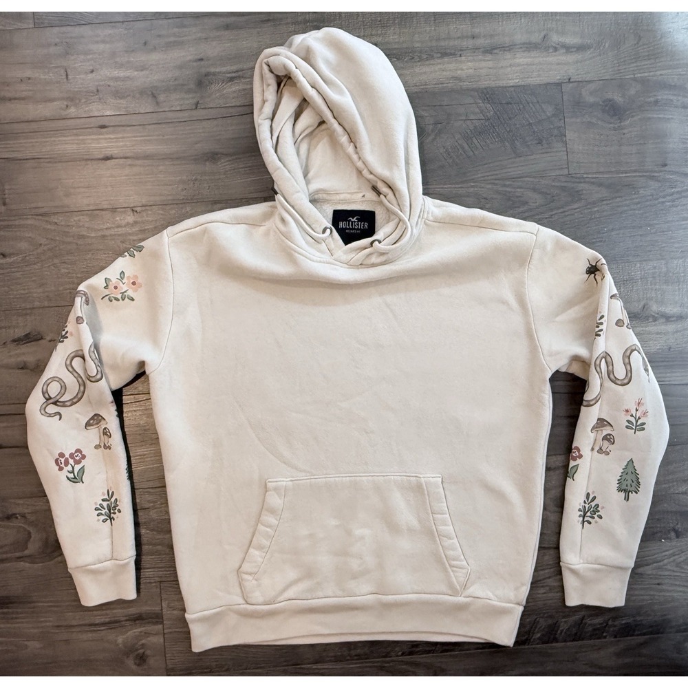 Hollister Fairycore Snake Mushroom Sleeve Hoodie Relaxed M Forestcore Whimsigoth